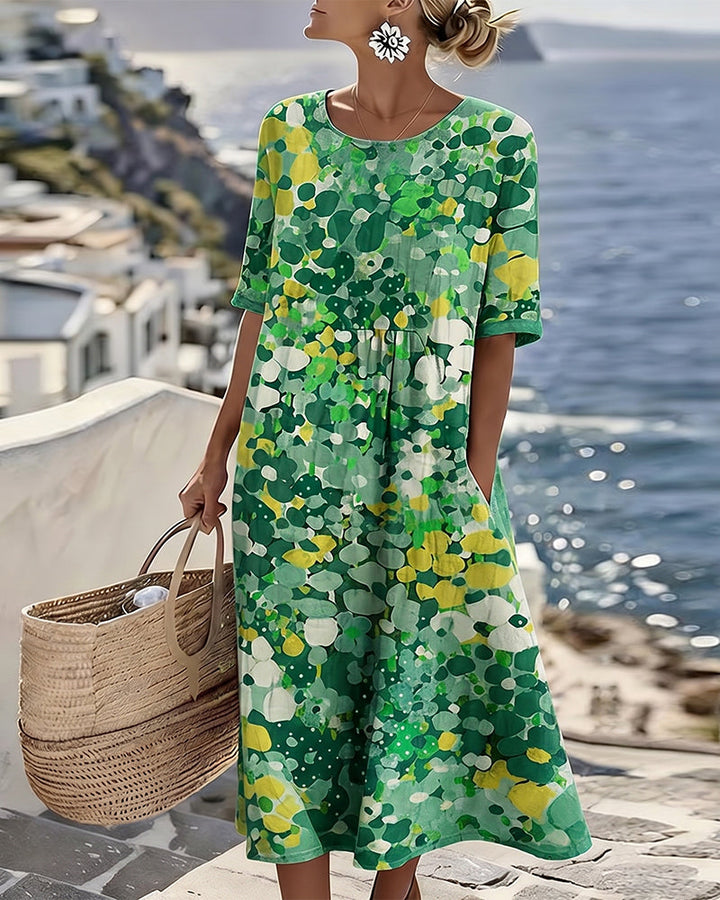 JASMINE - ELEGANTE FLORELE ZOMER MIDI JURK
