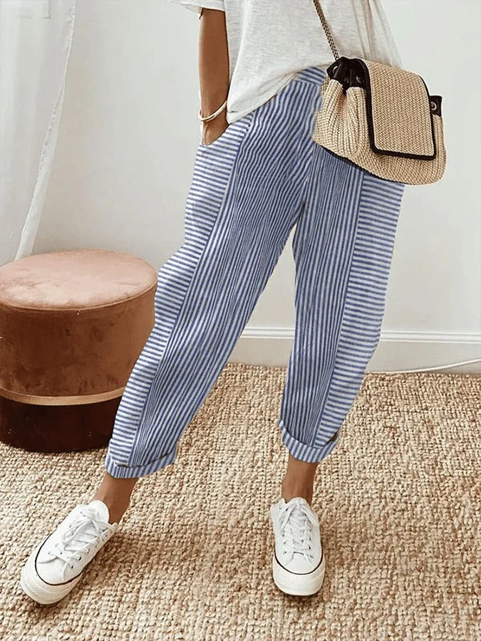 SOPHIA - Elegante Casual Gestreepte Broek