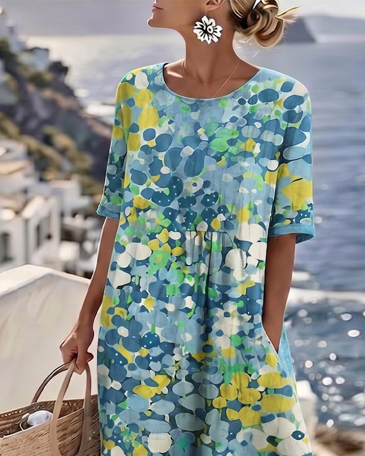 JASMINE - ELEGANTE FLORELE ZOMER MIDI JURK