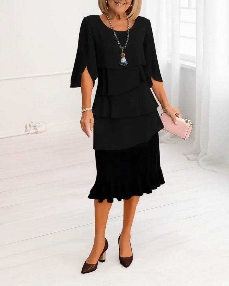 Sophie – Elegante vloeiende jurk met ruffles