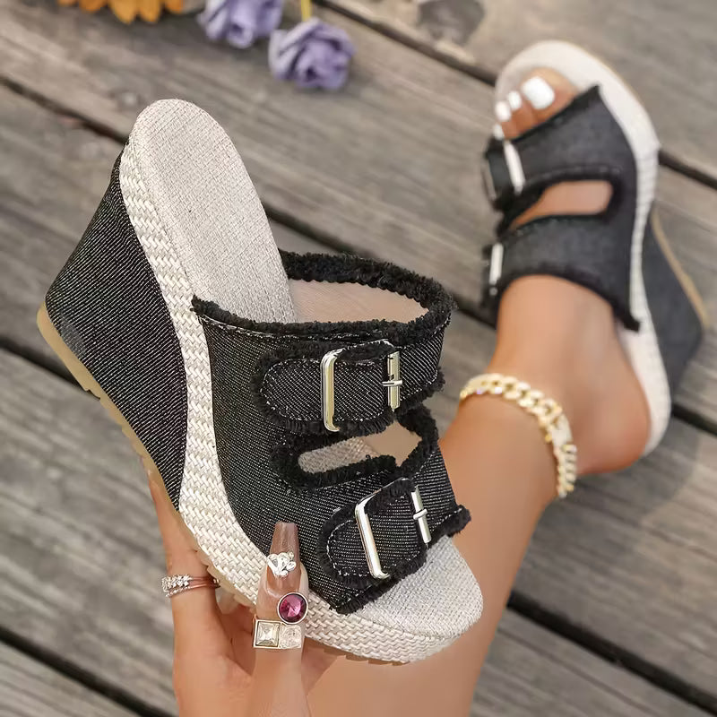 Atelier - Fray Edge Wedge Sandalen