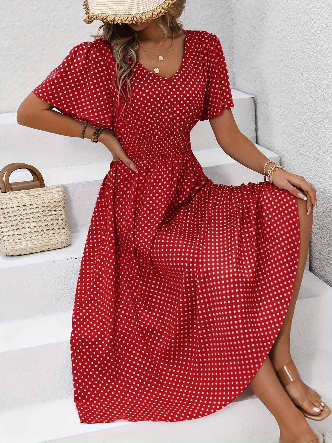 Élisa - Elegante Pois Jurk