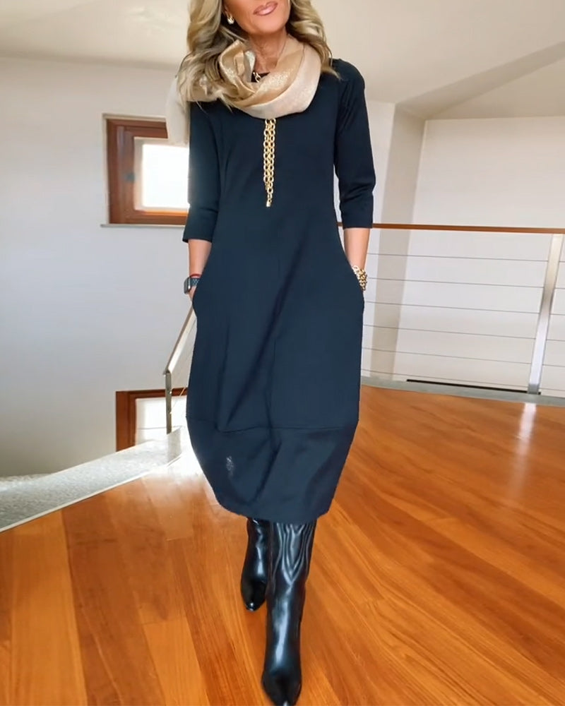 VALENTINA - Elegante Maxi Jurk die het Silhouet Verfijnt en Dagelijks Comfort Biedt