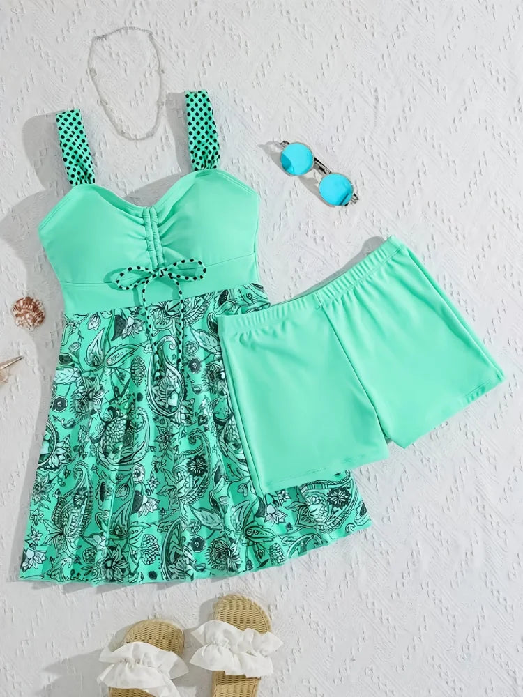 Menta - Bloemige Badpakset Die De Buik Bedekt