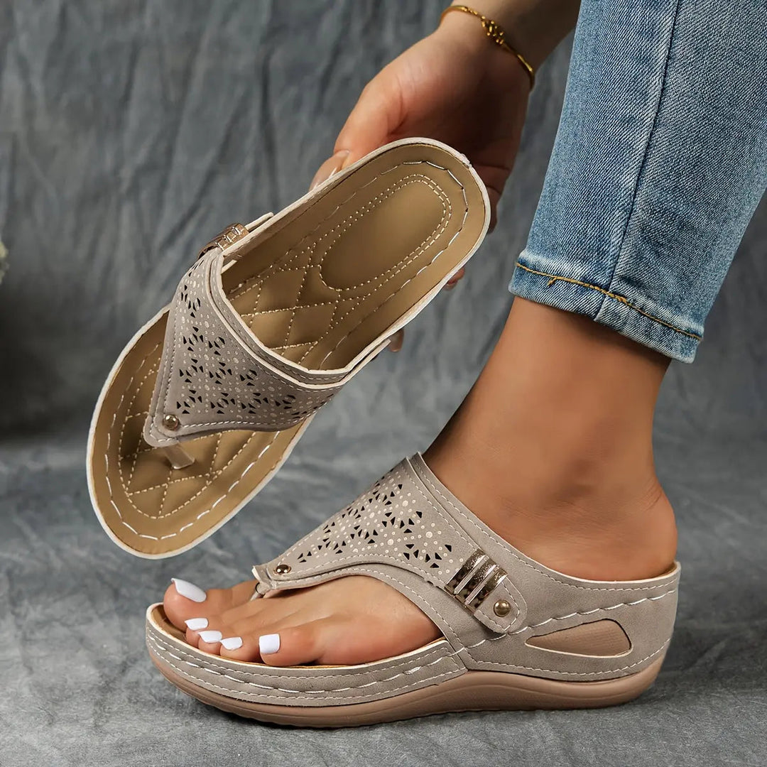 Élodie™ - Dames Sandalen Sleehak Tongs