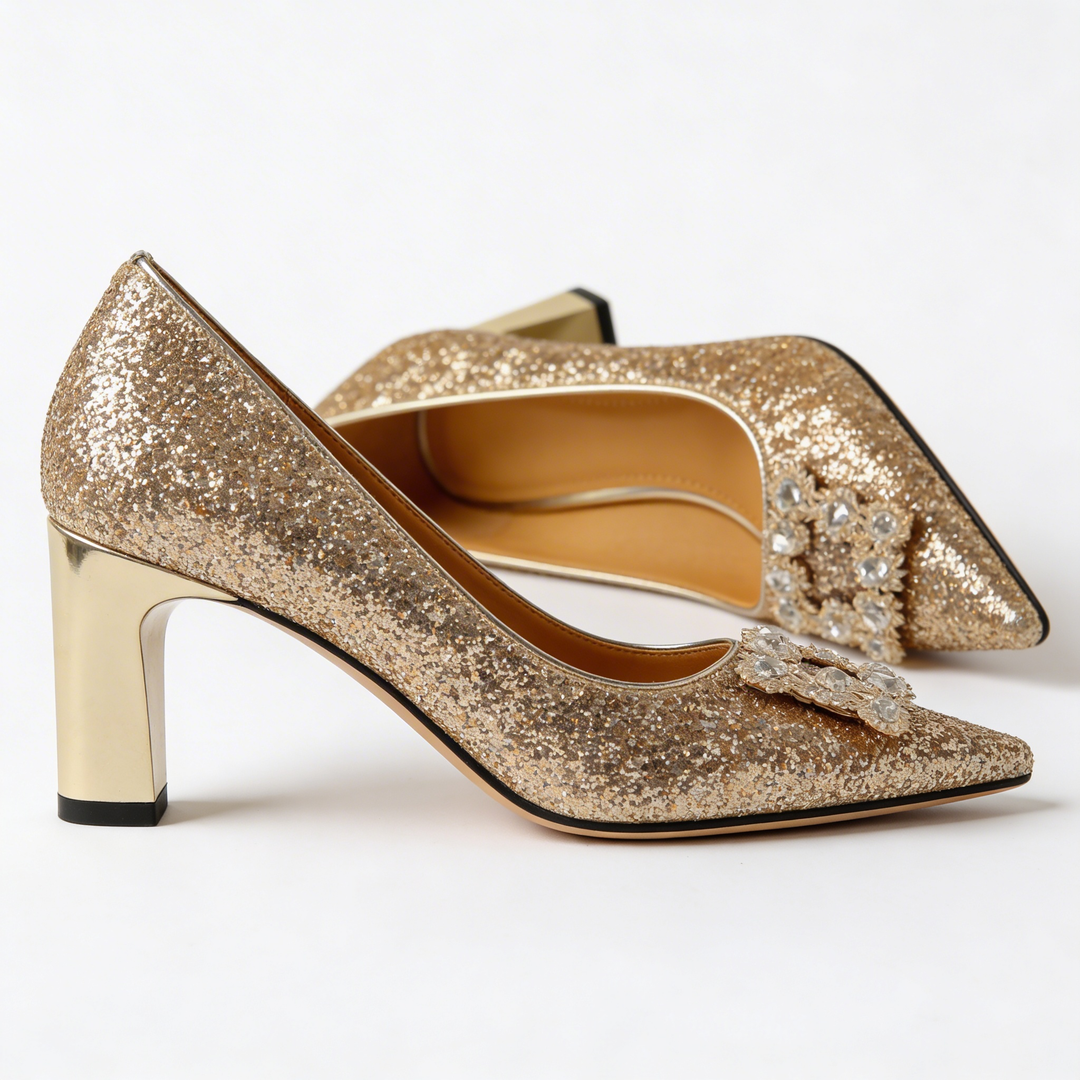 Magdalena - Orthopedische salon schoenen met brokaat