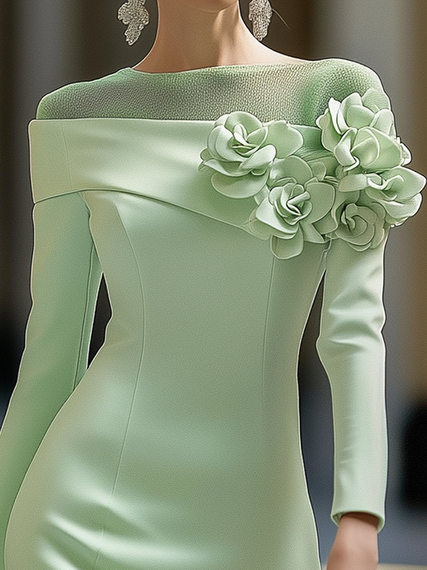 OPHELIA - LUXE JURK MET BLOOTGESCHUINE SCHULDERS