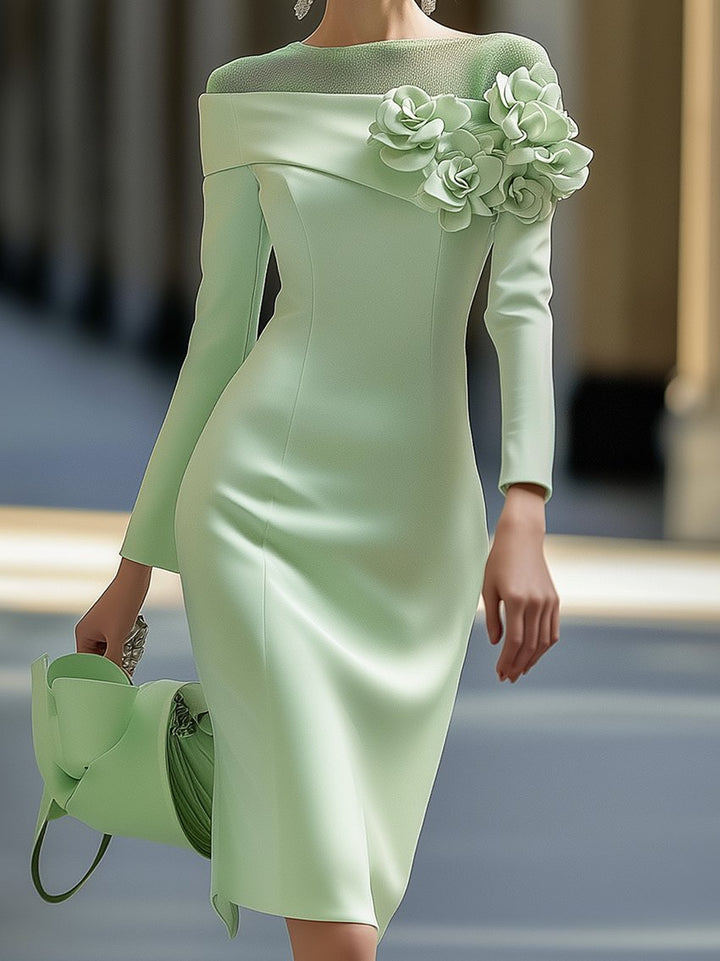 OPHELIA - LUXE JURK MET BLOOTGESCHUINE SCHULDERS