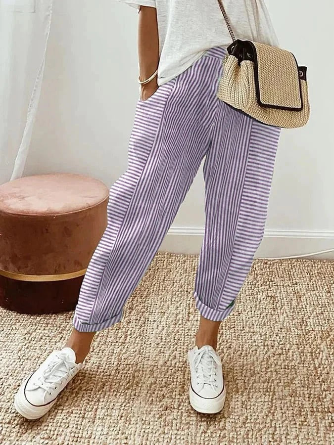 SOPHIA - Elegante Casual Gestreepte Broek