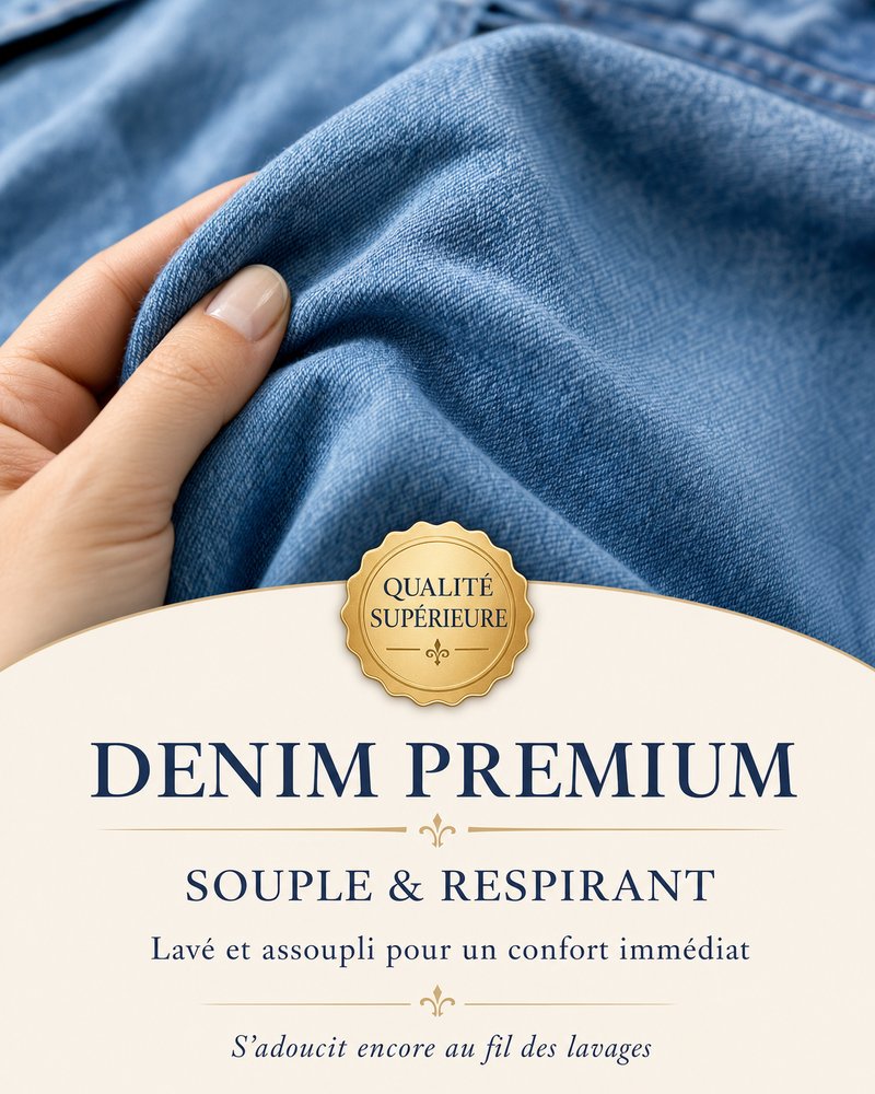 Lucia - Combishort Capri in Denim