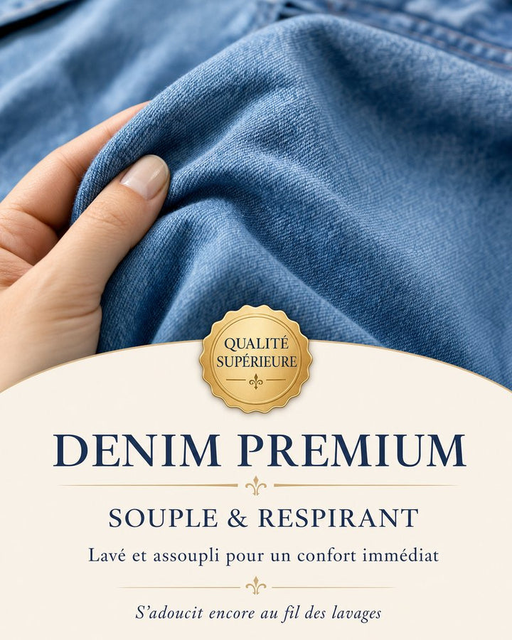 Lucia - Combishort Capri in Denim